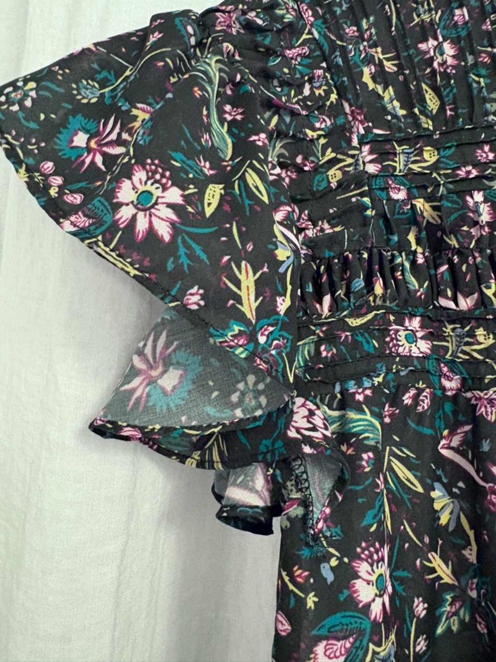 Isabel Marant Floral Lamikaye Flutter Sleeve Dress